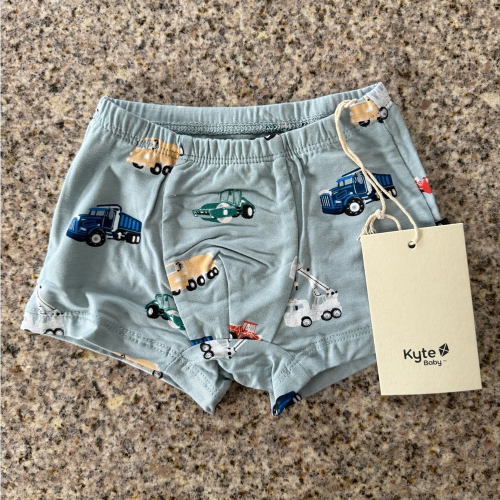 NWT Kyte Baby - Toddler Briefs - Size 2T - Blue Construction Vehicles